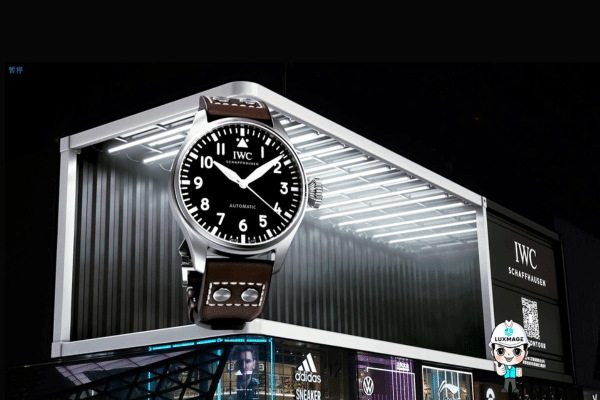 3D LED wall displaying a giant watch popping out of the storefront billboard