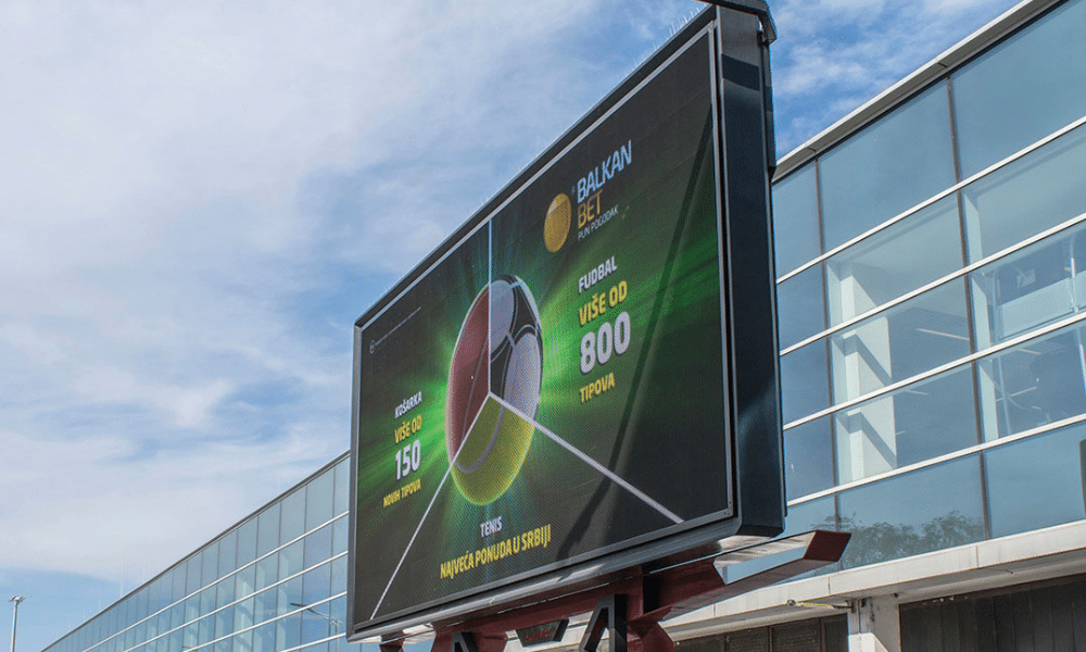 Outdoor digital billboard airport signage